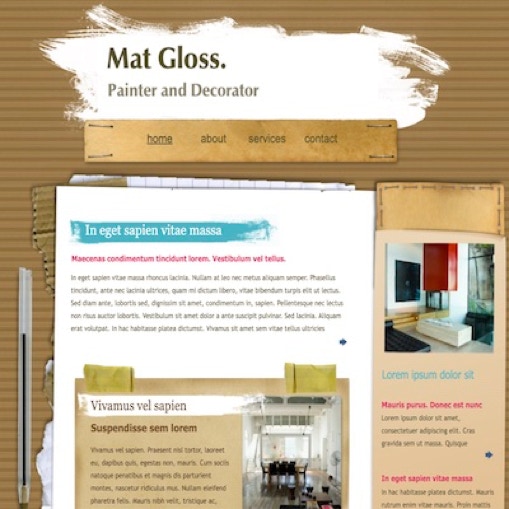 Home page for a fictitious painter and decorator website created by iDigitise